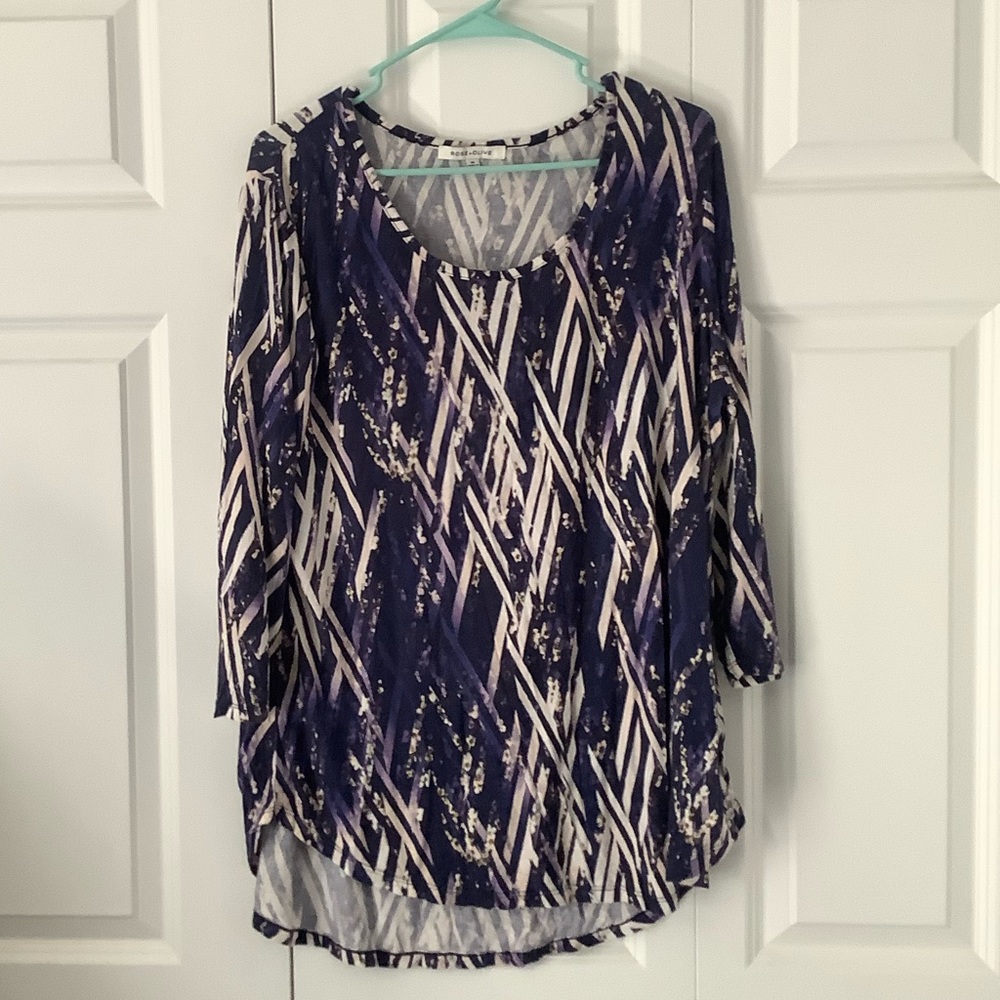 2/3rd sleeve rose+olive shirt